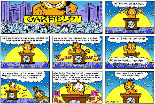 Komiksy garfield - komiks z dnia 17/01/1993