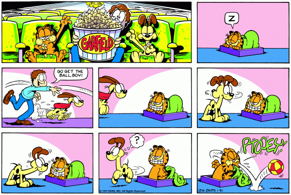 Komiksy garfield - komiks z dnia 31/01/1993