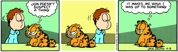 Komiksy garfield - komiks z dnia 03/04/1993