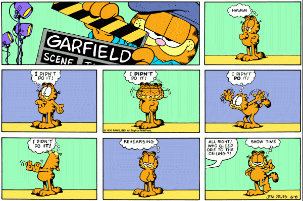 Komiksy garfield - komiks z dnia 06/06/1993