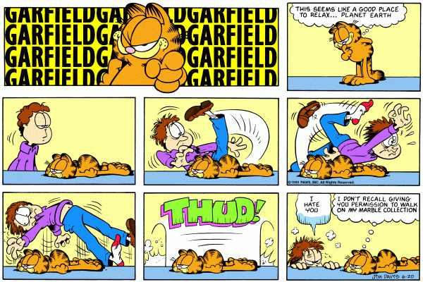 Komiksy garfield - komiks z dnia 20/06/1993