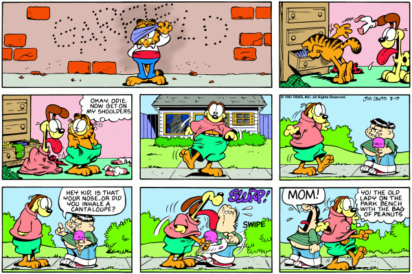 Komiksy garfield - komiks z dnia 15/08/1993