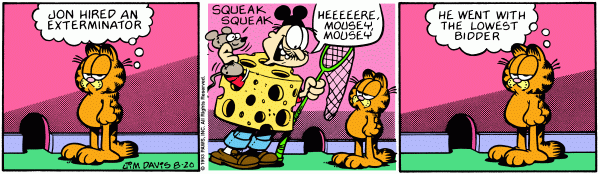 Komiksy garfield - komiks z dnia 20/08/1993