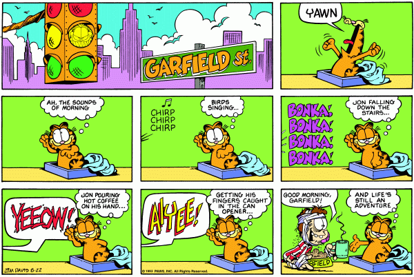 Komiksy garfield - komiks z dnia 22/08/1993