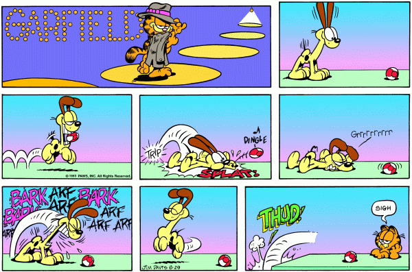 Komiksy garfield - komiks z dnia 29/08/1993
