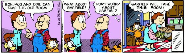 Komiksy garfield - komiks z dnia 14/12/1993