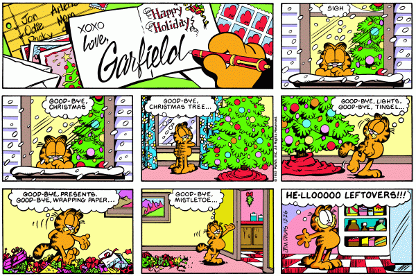 Komiksy garfield - komiks z dnia 26/12/1993