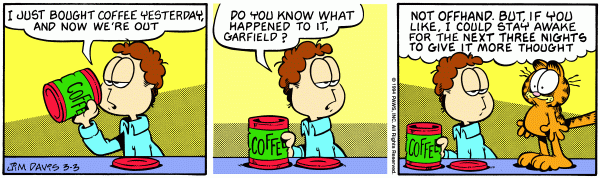 Komiksy garfield - komiks z dnia 03/03/1994