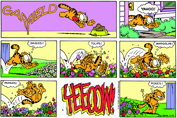 Komiksy garfield - komiks z dnia 24/04/1994