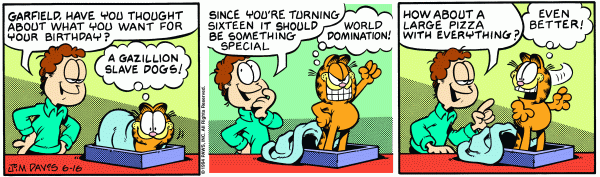 Komiksy garfield - komiks z dnia 16/06/1994