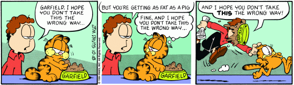 Komiksy garfield - komiks z dnia 18/10/1994