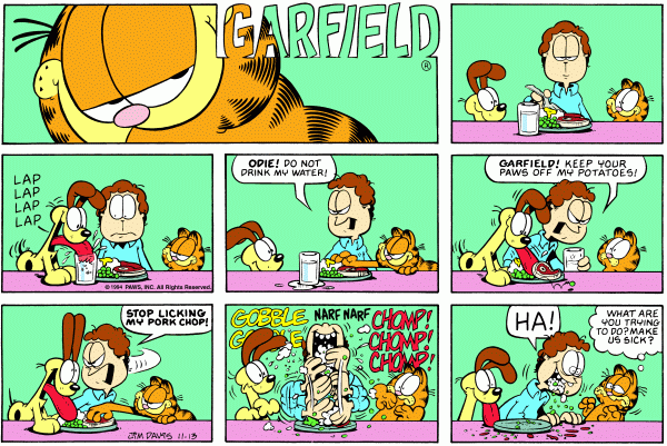 Komiksy garfield - komiks z dnia 13/11/1994