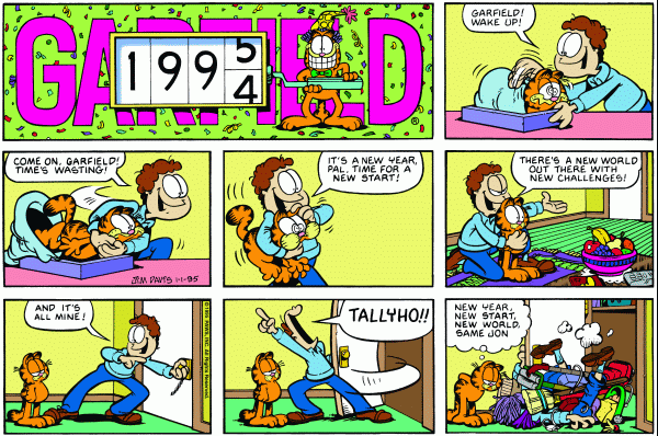 Komiksy garfield - komiks z dnia 01/01/1995
