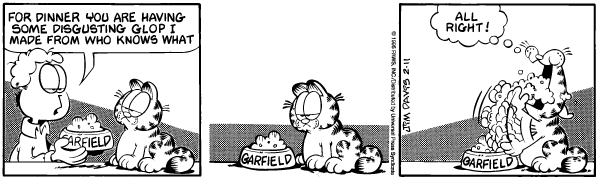 Komiksy garfield - komiks z dnia 11/02/1995