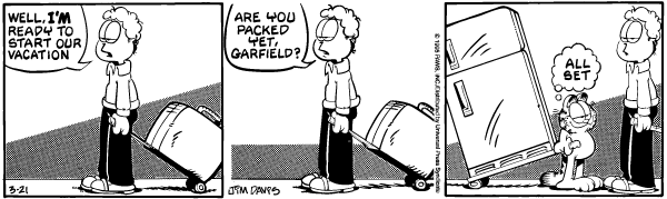 Komiksy garfield - komiks z dnia 21/03/1995
