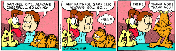 Komiksy garfield - komiks z dnia 15/04/1995