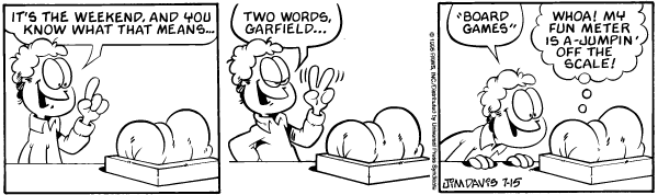 Komiksy garfield - komiks z dnia 15/07/1995