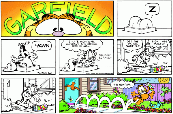 Komiksy garfield - komiks z dnia 10/09/1995