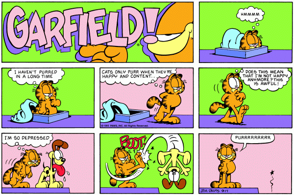 Komiksy garfield - komiks z dnia 17/09/1995