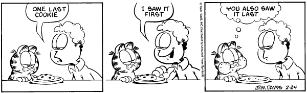 Komiksy garfield - komiks z dnia 24/02/1996