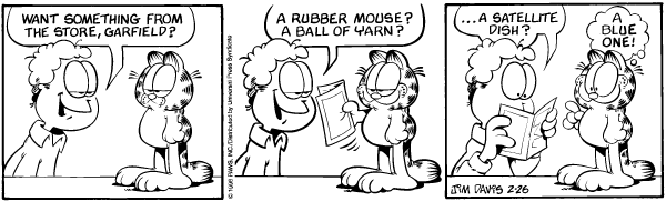 Komiksy garfield - komiks z dnia 26/02/1996