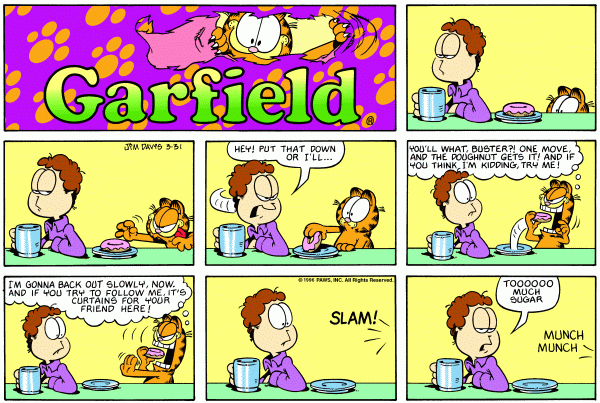 Komiksy garfield - komiks z dnia 31/03/1996