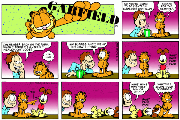 Komiksy garfield - komiks z dnia 16/06/1996