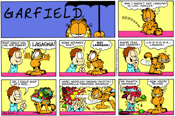 Komiksy garfield - komiks z dnia 07/07/1996