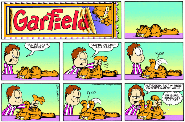 Komiksy garfield - komiks z dnia 03/11/1996