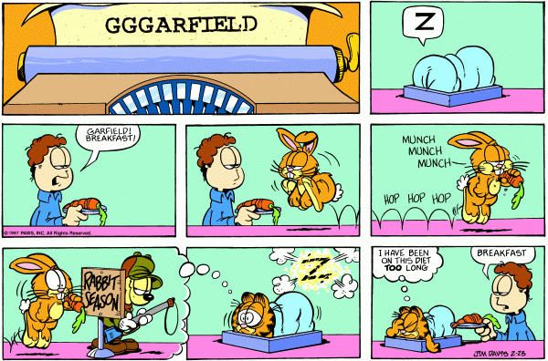 Komiksy garfield - komiks z dnia 23/02/1997