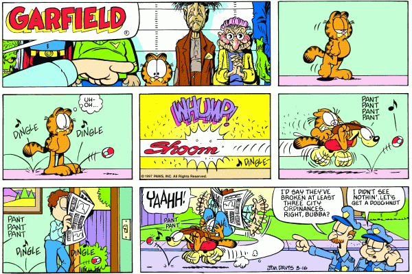 Komiksy garfield - komiks z dnia 16/03/1997