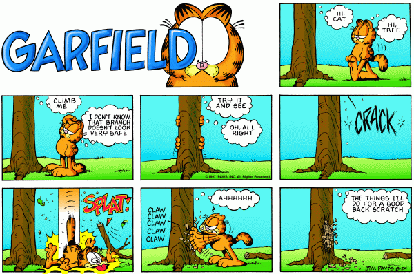 Komiksy garfield - komiks z dnia 24/08/1997