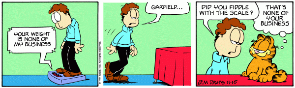 Komiksy garfield - komiks z dnia 15/11/1997