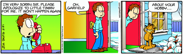 Komiksy garfield - komiks z dnia 21/02/1998