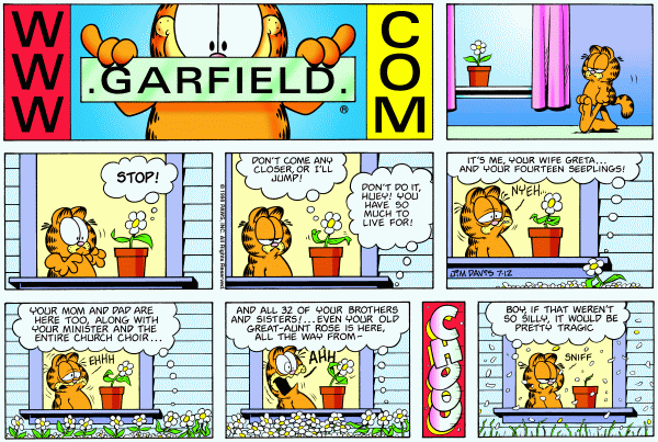 Komiksy garfield - komiks z dnia 12/07/1998