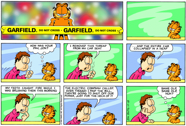 Komiksy garfield - komiks z dnia 18/10/1998