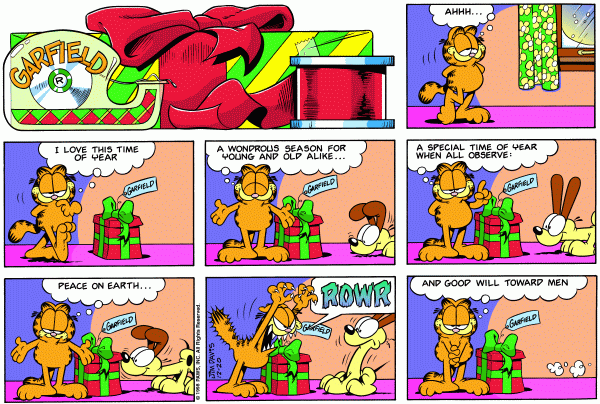 Komiksy garfield - komiks z dnia 20/12/1998
