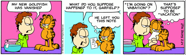 Komiksy garfield - komiks z dnia 24/02/1999