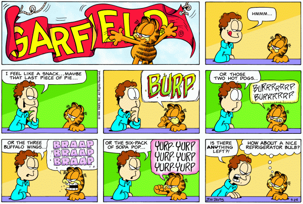 Komiksy garfield - komiks z dnia 25/04/1999