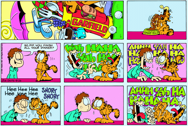 Komiksy garfield - komiks z dnia 26/09/1999