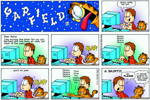 Komiksy garfield - komiks z dnia 12/12/1999