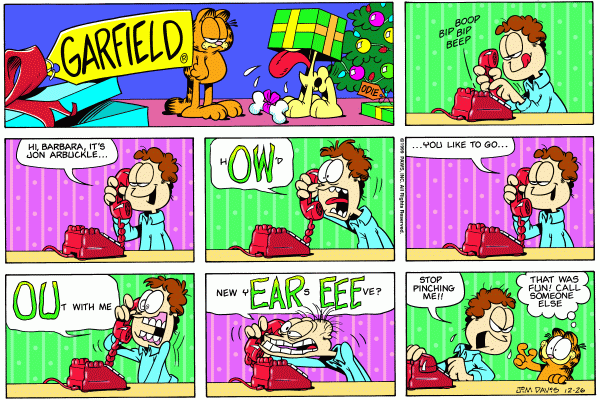Komiksy garfield - komiks z dnia 26/12/1999