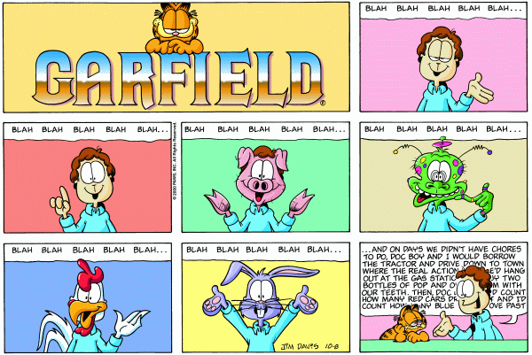 Komiksy garfield - komiks z dnia 08/10/2000