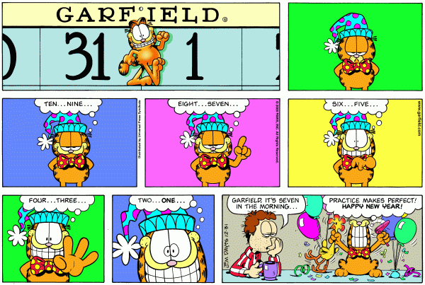 Komiksy garfield - komiks z dnia 31/12/2000