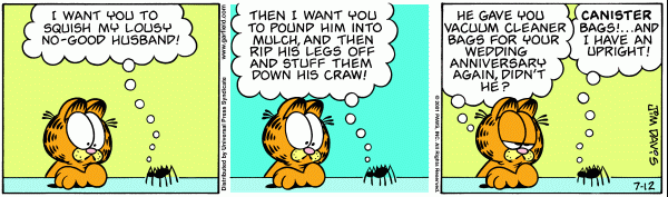 Komiksy garfield - komiks z dnia 12/07/2001