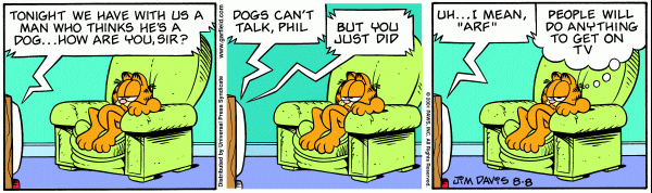 Komiksy garfield - komiks z dnia 08/08/2001