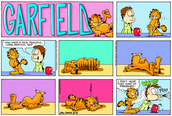 Komiksy garfield - komiks z dnia 19/08/2001