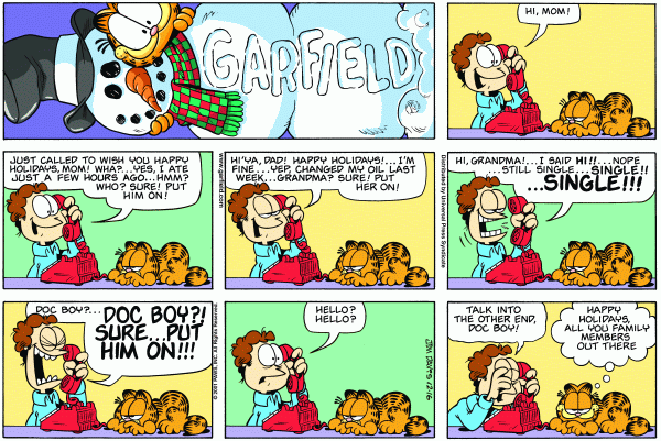 Komiksy garfield - komiks z dnia 16/12/2001