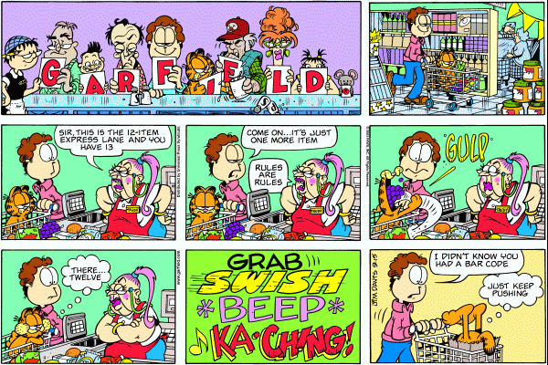 Komiksy garfield - komiks z dnia 15/09/2002