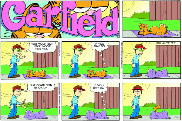 Komiksy garfield - komiks z dnia 21/09/2003
